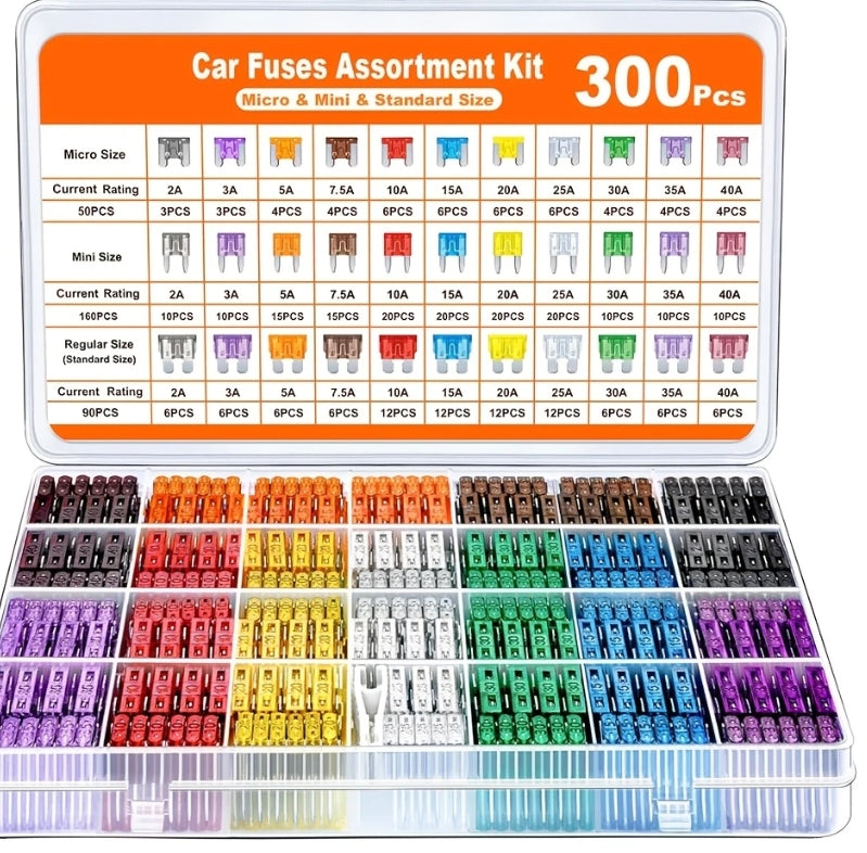 300-Piece Automotive Fuse Assortment Kit