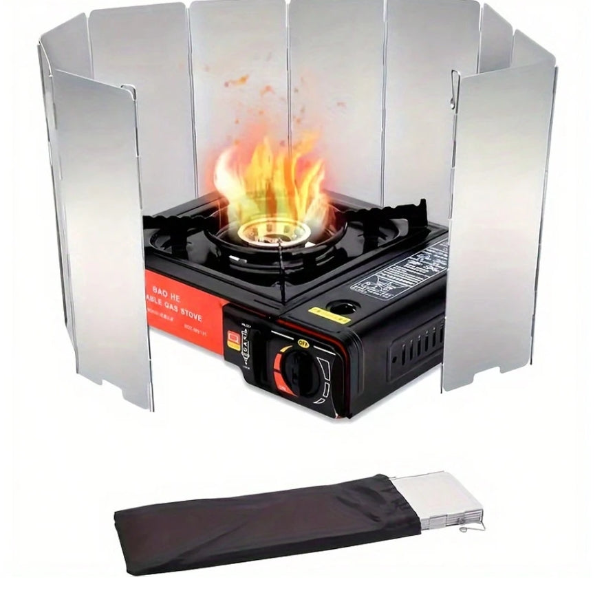 10-Panel Foldable Camping Stove Windscreen