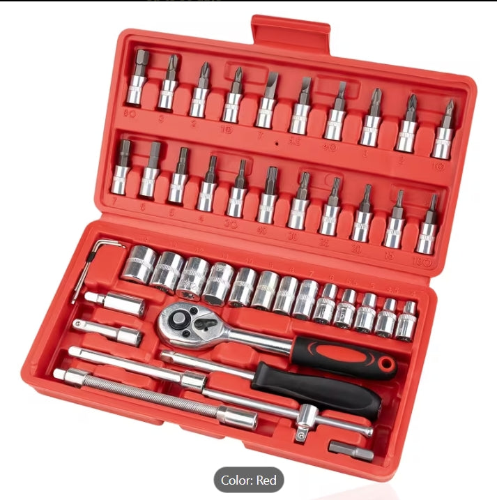 46-Piece Socket Wrench & Bit Set with Carry Case