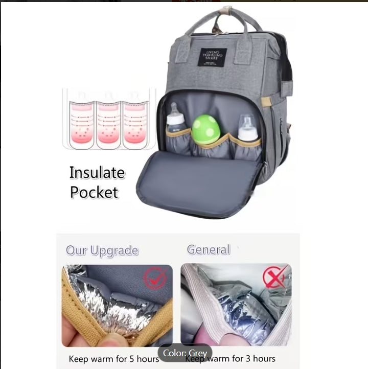Multi-Functional Baby Diaper Backpack with Changing Station