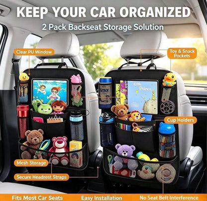 2-Piece Car Back-Seat Organiser & Kick Mat Set