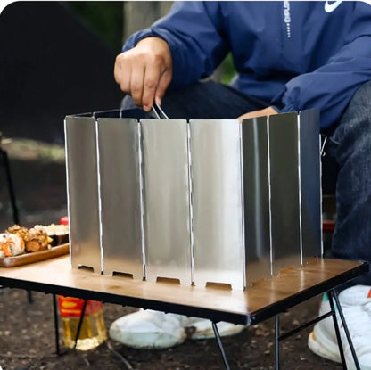 10-Panel Foldable Camping Stove Windscreen