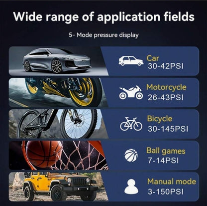 Portable Rechargeable Tyre Inflator with Digital Display