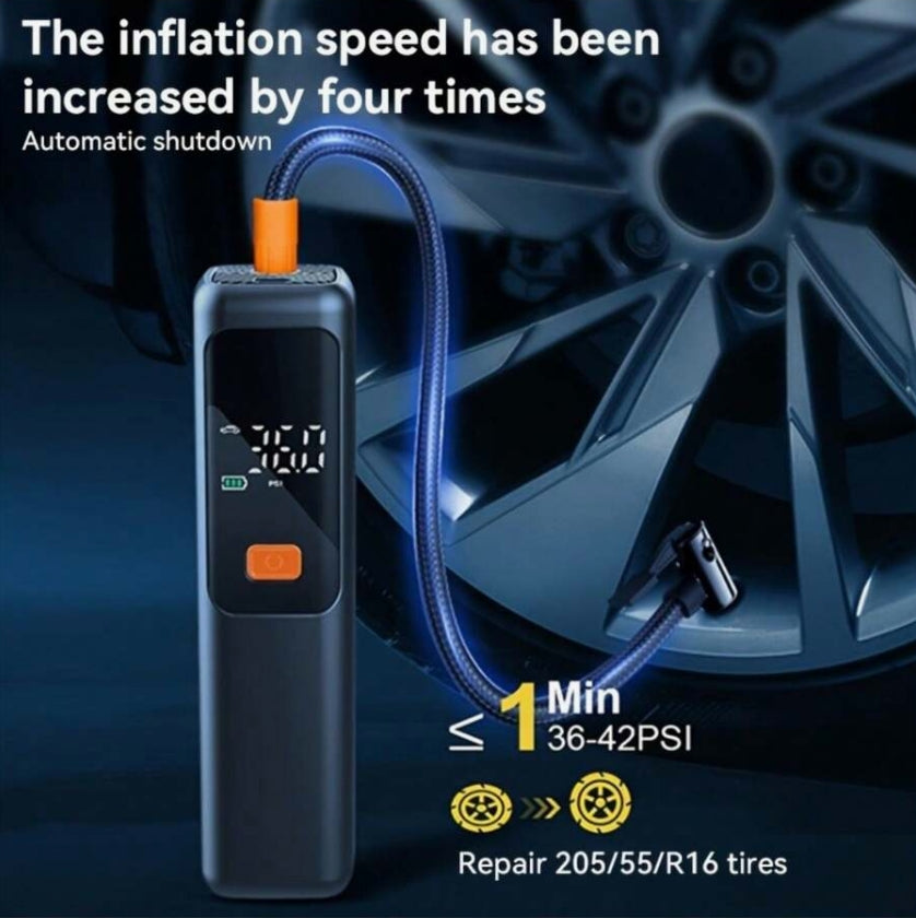 Portable Rechargeable Tyre Inflator with Digital Display
