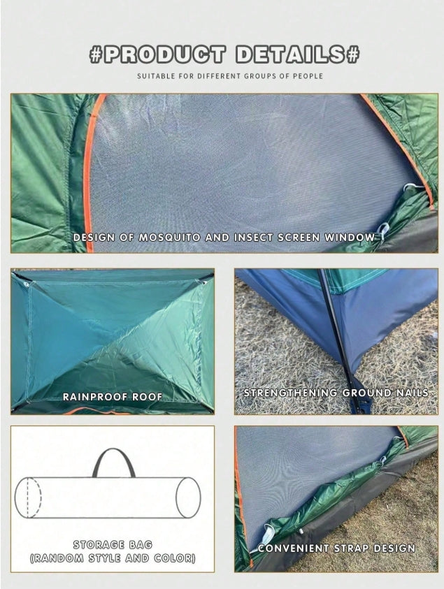 Camping Tent with Built-In Mosquito Net