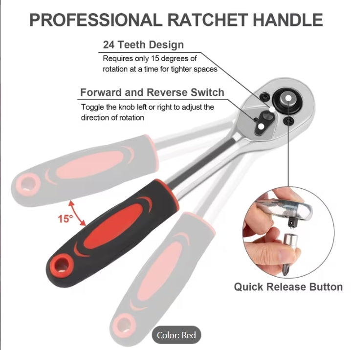 46-Piece Socket Wrench & Bit Set with Carry Case