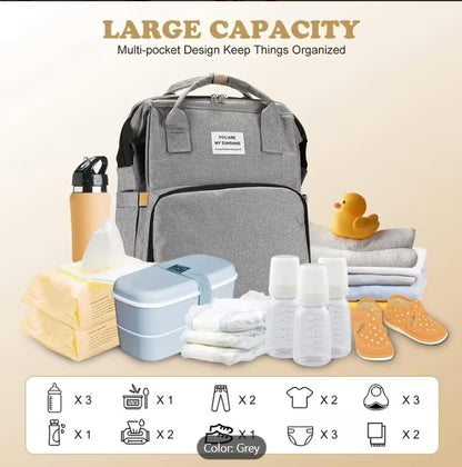 Multi-Functional Baby Diaper Backpack with Changing Station