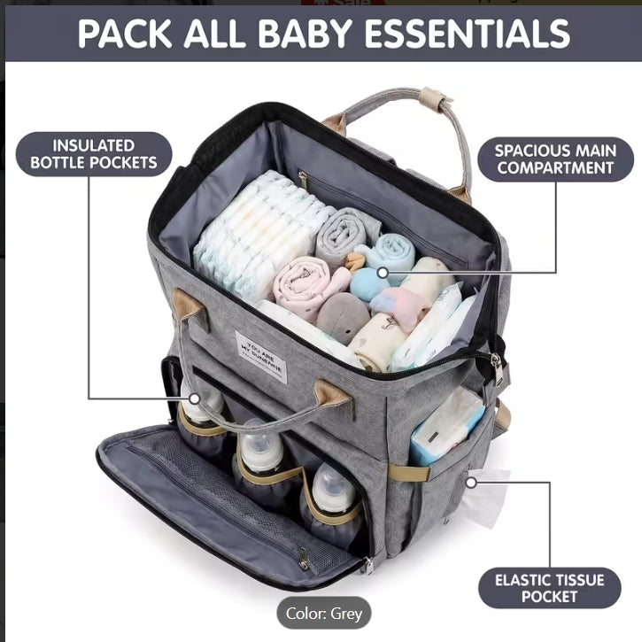 Multi-Functional Baby Diaper Backpack with Changing Station
