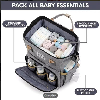 Multi-Functional Baby Diaper Backpack with Changing Station