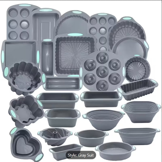 Grey Chef-Style Silicone Mold Set