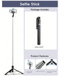 1.7M Bluetooth Selfie Stick & Tripod with LED Light