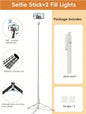 1.7M Bluetooth Selfie Stick & Tripod with LED Light
