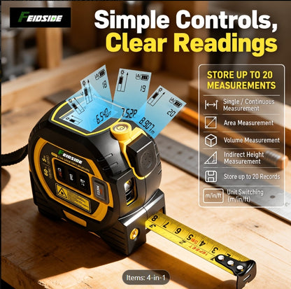 4-in-1 Digital Laser Tape Measure
