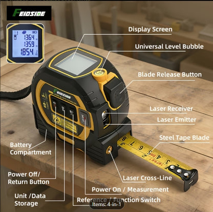 4-in-1 Digital Laser Tape Measure